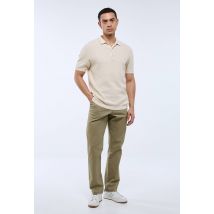Pantalon chino straight en coton bio gots - Vert foncé - 44 - Homme - Monoprix