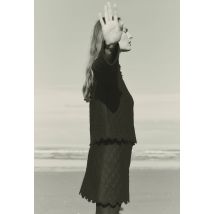 Jupe courte matelassée en coton - Noir - 36 - Femme - Monoprix