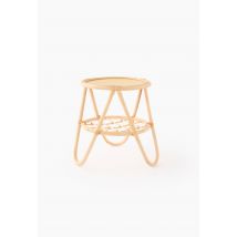 Table basse ronde, 40xh46cm, en rotin - Beige clair - Unique - Monoprix