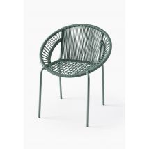 Fauteuil cordes, 65x56.5xh74.5cm, en métal et polyester - Vert foncé - Unique - Monoprix