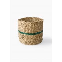 Panier bande coloré, en jonc de mer - Vert foncé - S - Monoprix