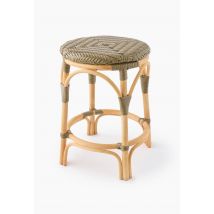 Tabouret bistrot, 42xh47cm, en rotin et plastique - Vert foncé - Unique - Monoprix