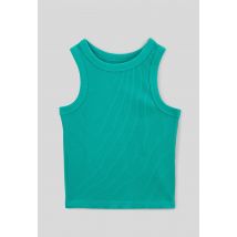 Débardeur côtelé uni en coton bio gots - Vert foncé - 6 ans - Enfant - Monoprix