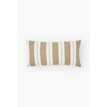 Coussin rectangulaire vert fines rayures, 35x70cm, 100% coton - Vert foncé - Unique - Monoprix