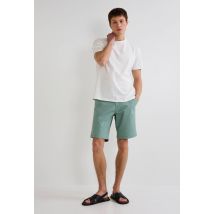 Bermuda straight en coton gots - Vert clair - 46 - Homme - Monoprix