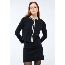 Cardigan boutonnée - Noir - S - Femme - Monoprix