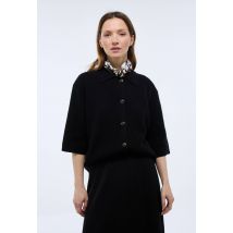 Cardigan col polo. - Noir - S - Femme - Monoprix