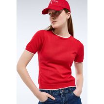 Pull manches courtes - Rouge - L - Femme - Monoprix