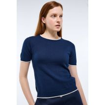 Pull manches courtes - Bleu - S - Femme - Monoprix