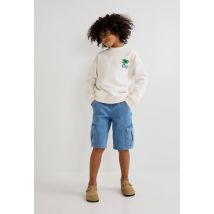 Bermuda cargo en jean bio gots - Bleu foncé - 10 ans - Enfant - Monoprix