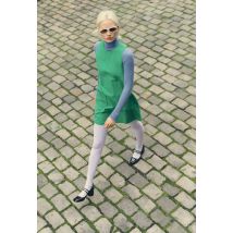 Robe courte sans manches unie en coton bio gots - Vert - L - Femme - Monoprix