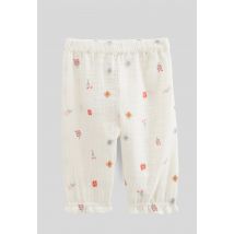 Bout'chou - Sarouel en double gaze brodée - Beige Ecru - 6 mois - Bébé