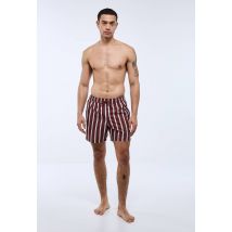 Short de bain rayé - Brun - M - Homme - Monoprix