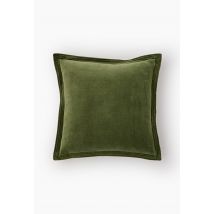 Monoprix Maison - Coussin, 45x45cm, coton velours - Vert foncé - Unique