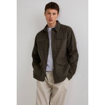 Veste en coton lin - Vert foncé - M - Homme - Monoprix