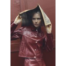Veste courte en vinyle - Rouge foncé - S - Femme - Monoprix