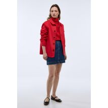 Veste courte contenant du coton - Rouge - 36 - Femme - Monoprix