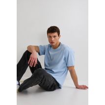 T-shirt interlock manches courtes en coton bio gots - Bleu clair - XXL - Homme - Monoprix Premium