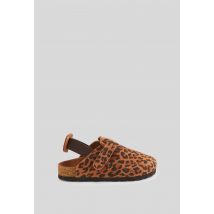 Sabots imprimé léopard en cuir - Brun foncé - 31 - Enfant - Monoprix Premium