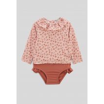 Bout'chou - Maillot de bain tee-shirt manches longues et culotte imprimé - Rose - 18 mois - Bébé