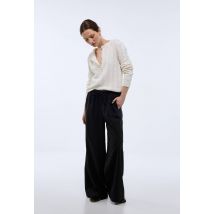 Pull boutonné en coton bio - Beige Ecru - L - Femme - Monoprix