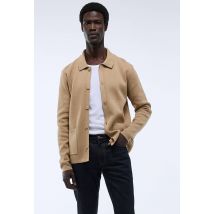 Gilet boutonné en coton - Beige - M - Homme - Monoprix