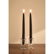 Lot 2 bougies flambeaux suspendus, h24cm, en cire - Noir - Unique - Monoprix