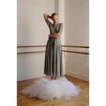 Robe à manches coudes unie contenant de la laine - Gris - M - Femme - Monoprix