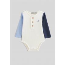 Bout'chou - Body manches longues colorblock - Bleu foncé - 1 mois - Bébé