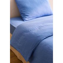 Monoprix Maison - Housse de couette, 100% lin - Bleu - 240x260 cm