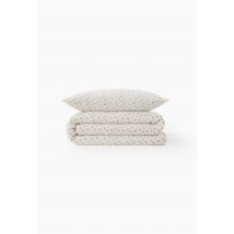 Lot housse de couette et taie d'oreiller imprimé, gaze de coton, 100% coton bio gots - Rouge - Unique - Enfant - Monoprix