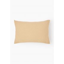 Taie oreiller vichy, gaze de coton, 100% coton bio gots - Jaune foncé - 50x70 cm - Monoprix