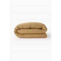 Housse de couette, gaze de coton, 100% coton bio gots - Jaune foncé - 220x240 cm - Monoprix