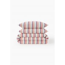 Parure de lit imprimée, 240x220cm, 100% coton bio gots - Bleu - 220x240 cm - Monoprix