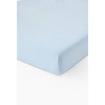 Drap housse uni, gaze de coton, 100% coton bio gots - Bleu clair - 160x200 cm - Monoprix