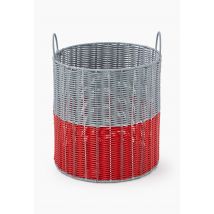 Panier rond scoubidou, en plastique et métal - Bleu clair - L - Monoprix