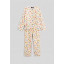Pyjama manches longues imprimé en gaze de coton bio gots - Beige clair - 6 ans - Enfant Fille - Monoprix