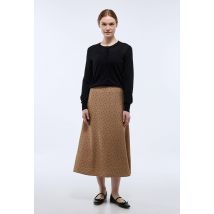 Jupe ample midi imprimée - Beige - 40 - Femme - Monoprix