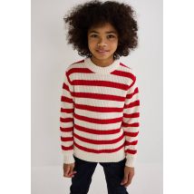 Pull rayé en coton - Orange foncé - 12 ans - Enfant - Monoprix