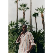 Chemise manches longues rayée - Rose - S - Homme - Monoprix