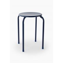 Tabouret empilable, 30xh45 cm, en métal - Bleu foncé - Unique - Monoprix