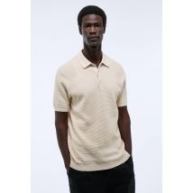 Polo en maille de coton - Beige clair - M - Homme - Monoprix