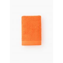Serviette de toilette unie, coton bio - Orange - 50x100 cm - Monoprix