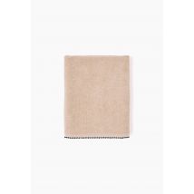 Serviette de toilette à finition croquet, en coton bio gots - Beige - 30x50 cm - Monoprix