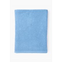Maxi drap de bain nid d'abeille, en coton bio gots - Bleu clair - 100x150 cm - Monoprix