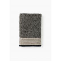 Drap de bain uni avec finition liteau, 70x140cm, coton bio gots - Noir - 70x140 cm - Monoprix