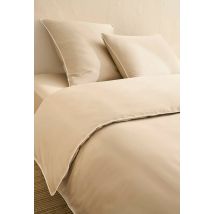 Housse de couette, satin de coton bio - Beige clair - 220x240 cm - Monoprix