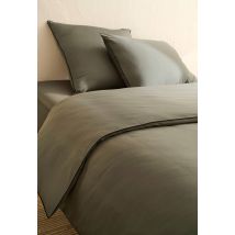 Housse de couette, satin de coton bio - Vert clair - 240x260 cm - Monoprix