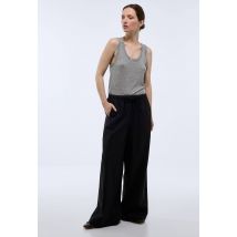 Pantalon taille élastiquée - Noir - S - Femme - Monoprix
