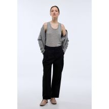Pantalon large contenant du coton - Noir - 40 - Femme - Monoprix